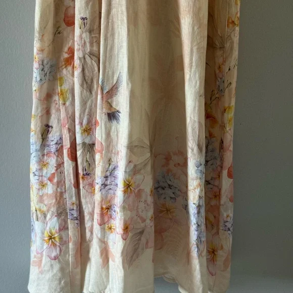 Calypso St. Barth Pale Blush Floral Embroidered Midi Dress M - Picture 9 of 12